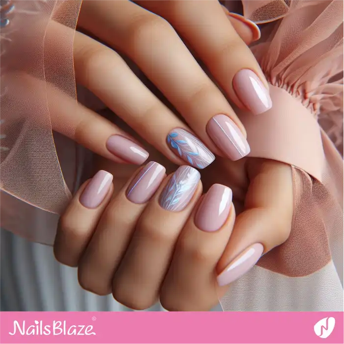 Leaves on Pink Nails | Spring Nails - NB4020